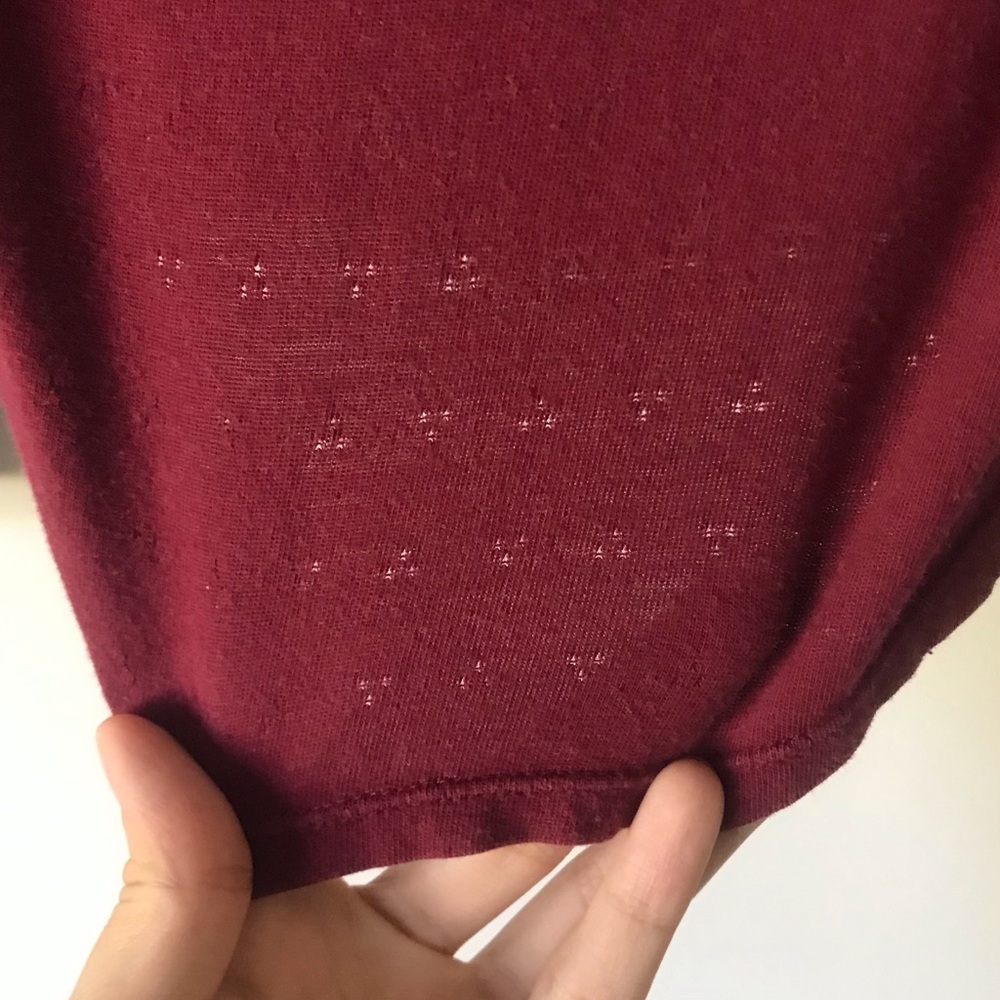 American eagle outfitters Women's Burgundy Long Sleeve Scoop Neck Top - Picture 5 of 8